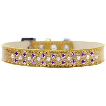 UNCONDITIONAL LOVE Sprinkles Ice Cream Pearl & Purple Crystals Dog CollarGold Size 16 UN757560